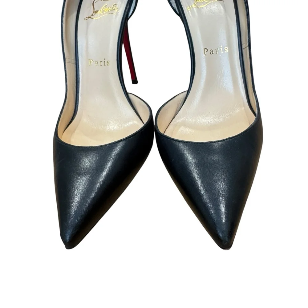 Christian Louboutin Iriza 100 Black Leather pointed Pumps